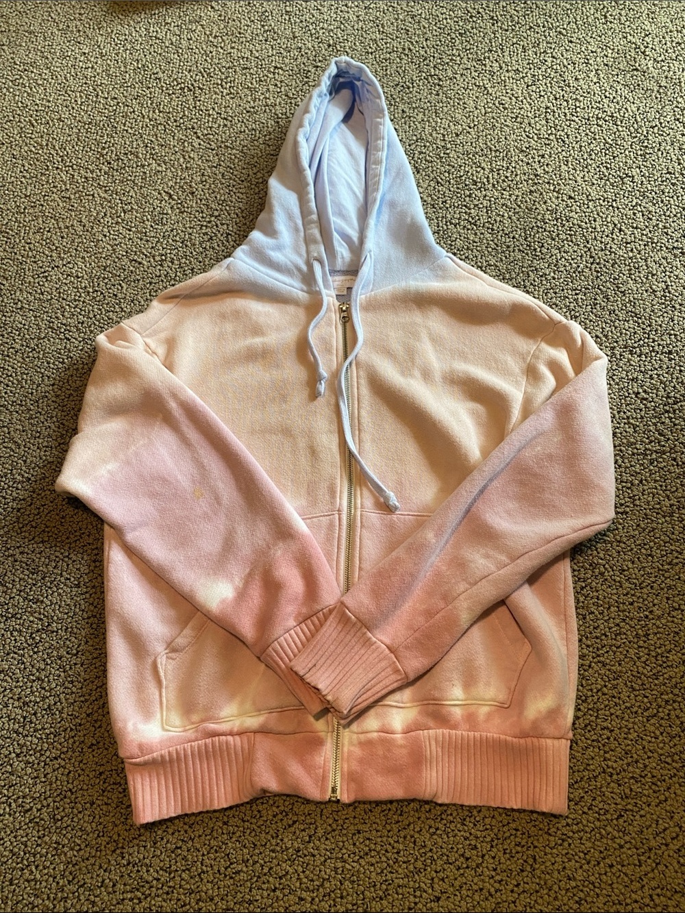 Spiritual Gangster Pink Ombre Zip Hoodie